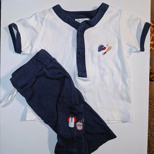 Kissy kissy 9 month 2 piece outfit.